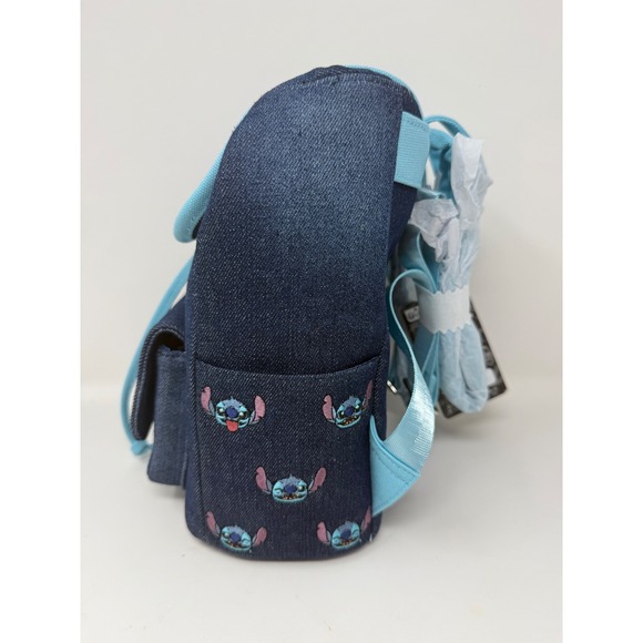 Disney Loungefly‎ Lilo & Stitch Denim Mini Backpack New with Tags - Picture 2 of 4
